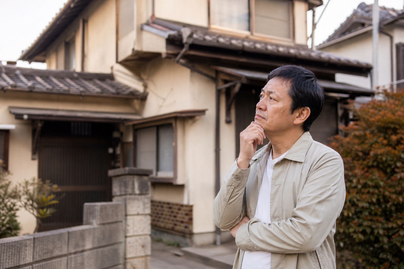 実家を前に、これからどうするか思案するご家族
